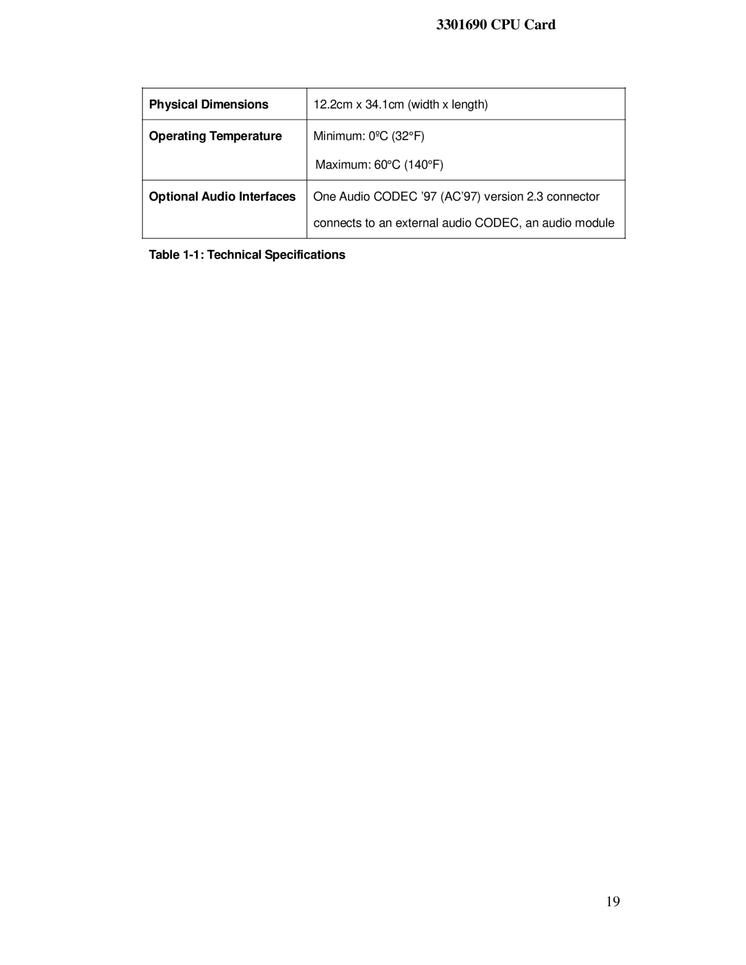 IBM 3301690 user manual Physical Dimensions, Operating Temperature, Optional Audio Interfaces, Technical Specifications 