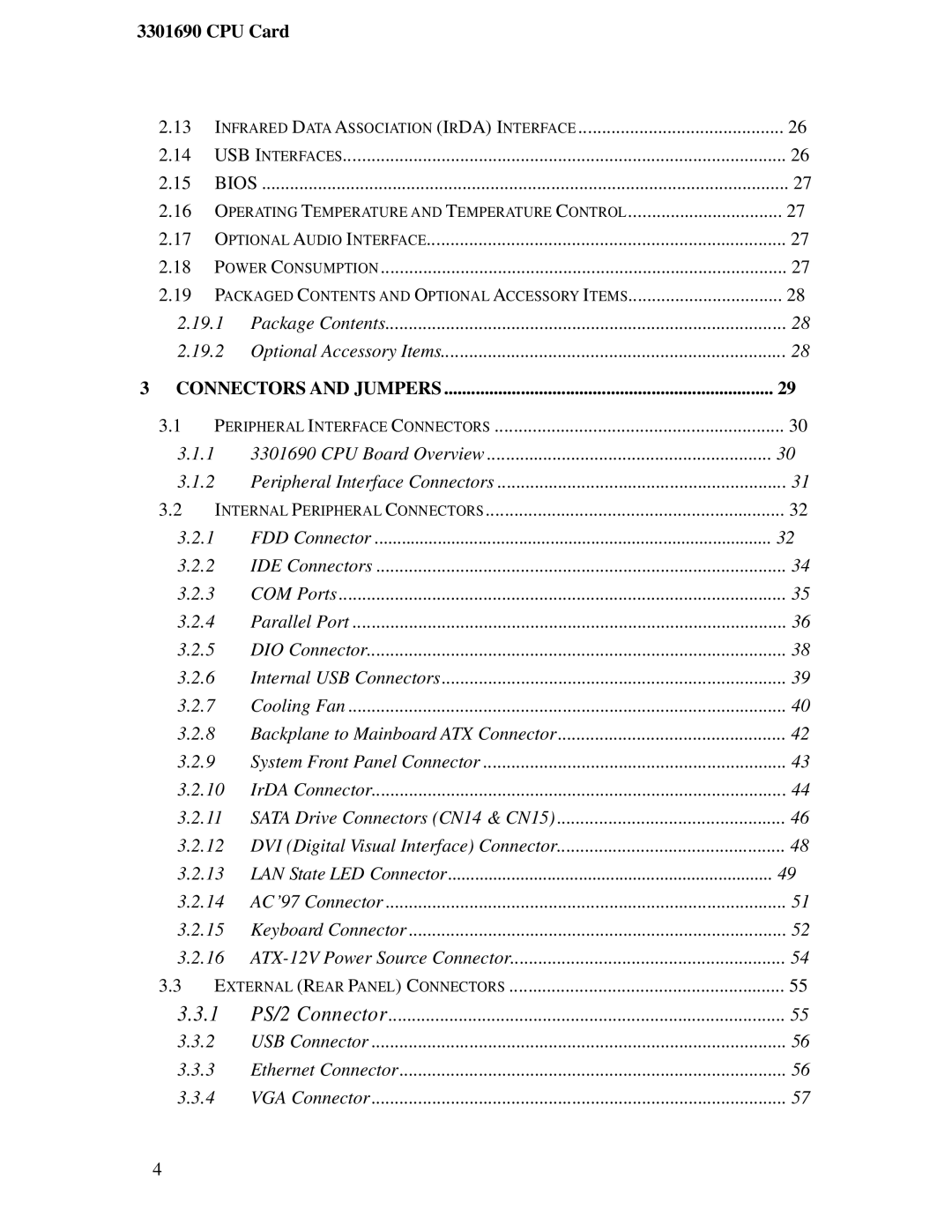 IBM 3301690 user manual Connectors and Jumpers 