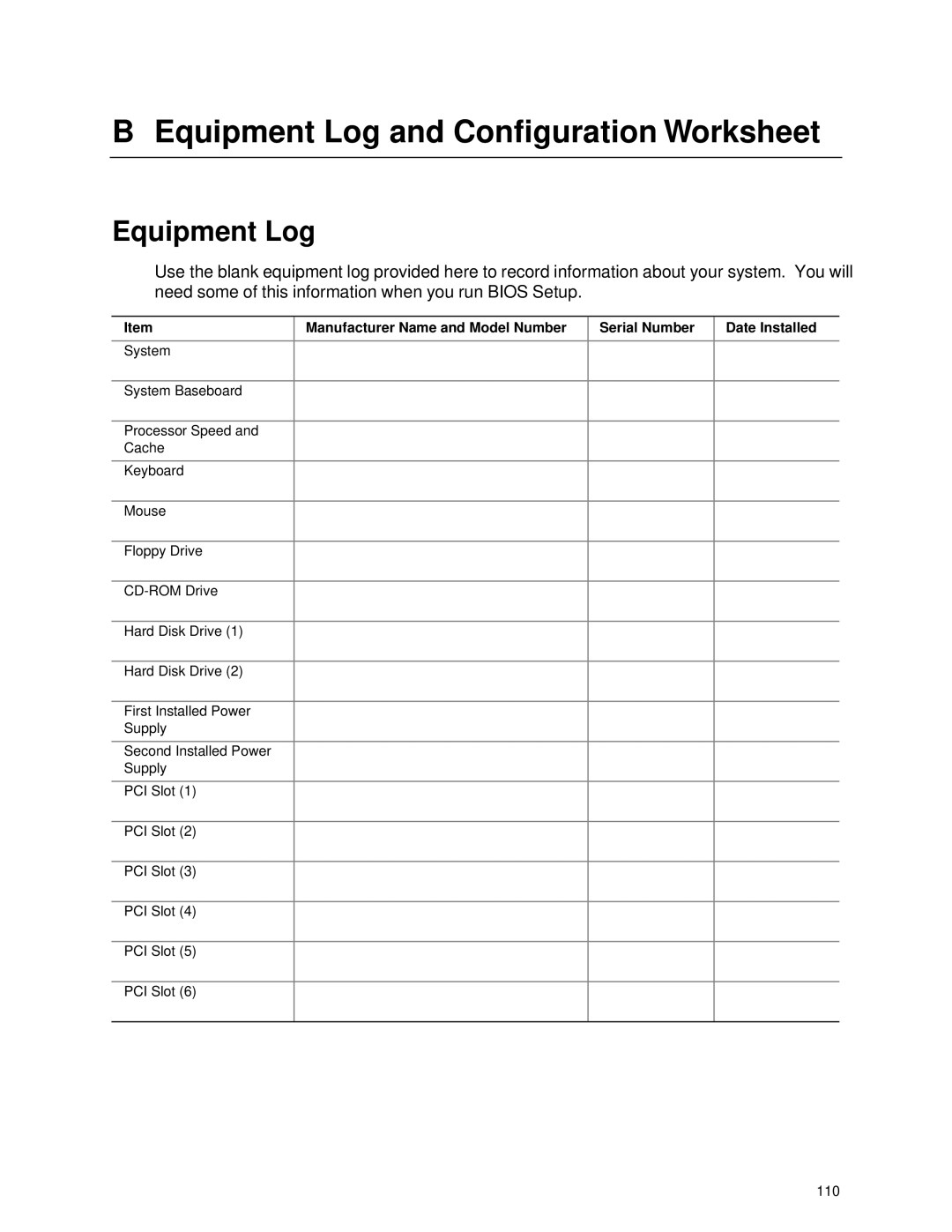 IBM 343 manual Equipment Log and Configuration Worksheet 