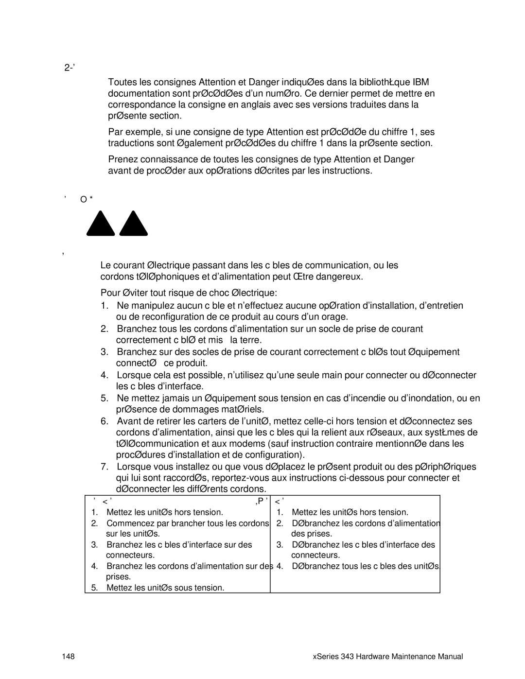 IBM 343 manual Connexion 