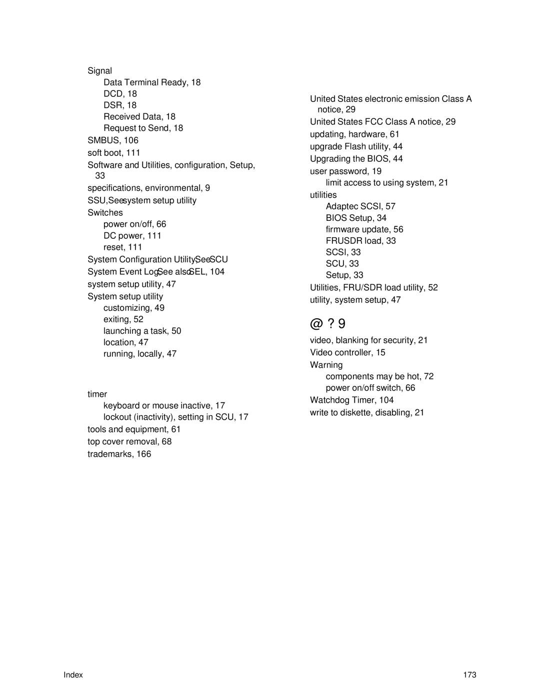 IBM 343 manual Index 173 