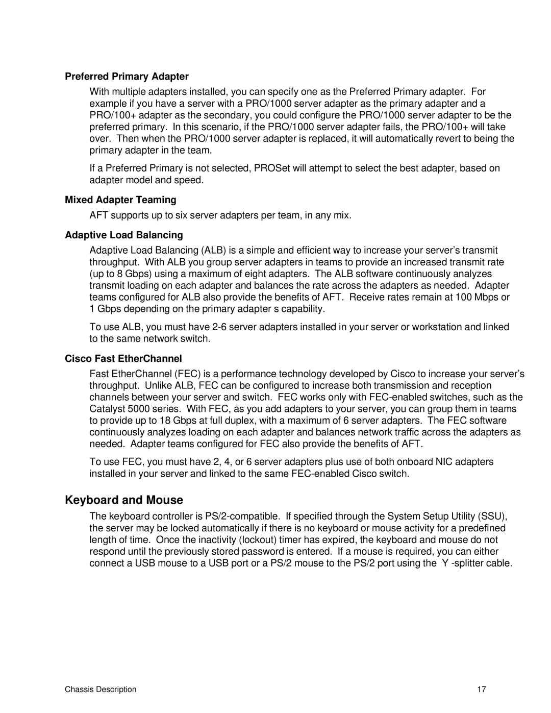 IBM 343 manual Keyboard and Mouse, Preferred Primary Adapter 