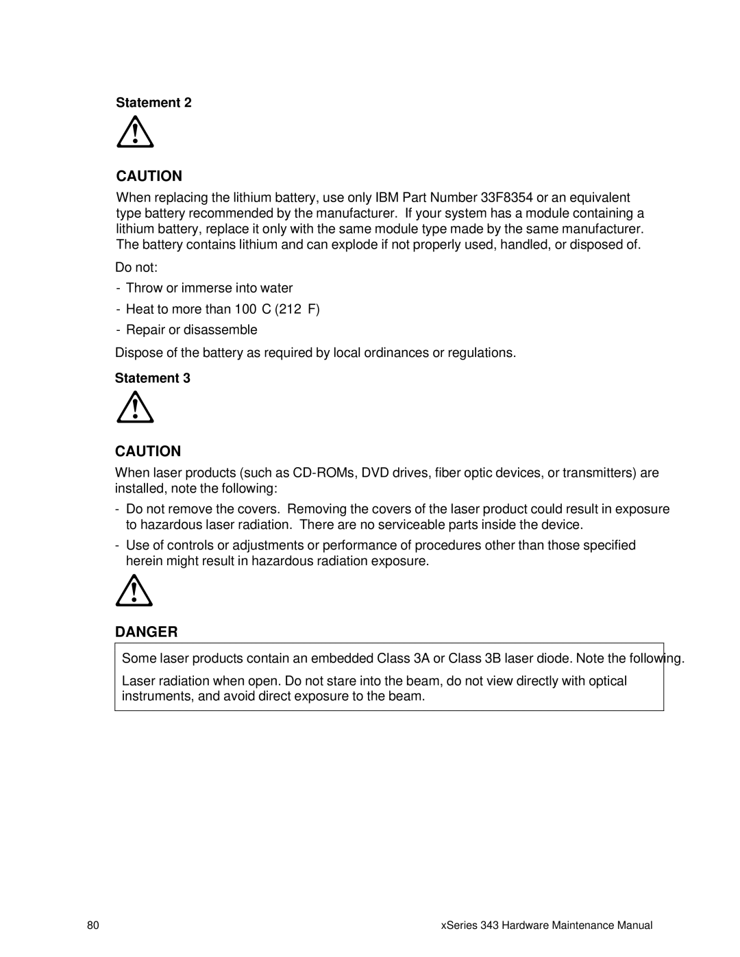 IBM 343 manual Statement 