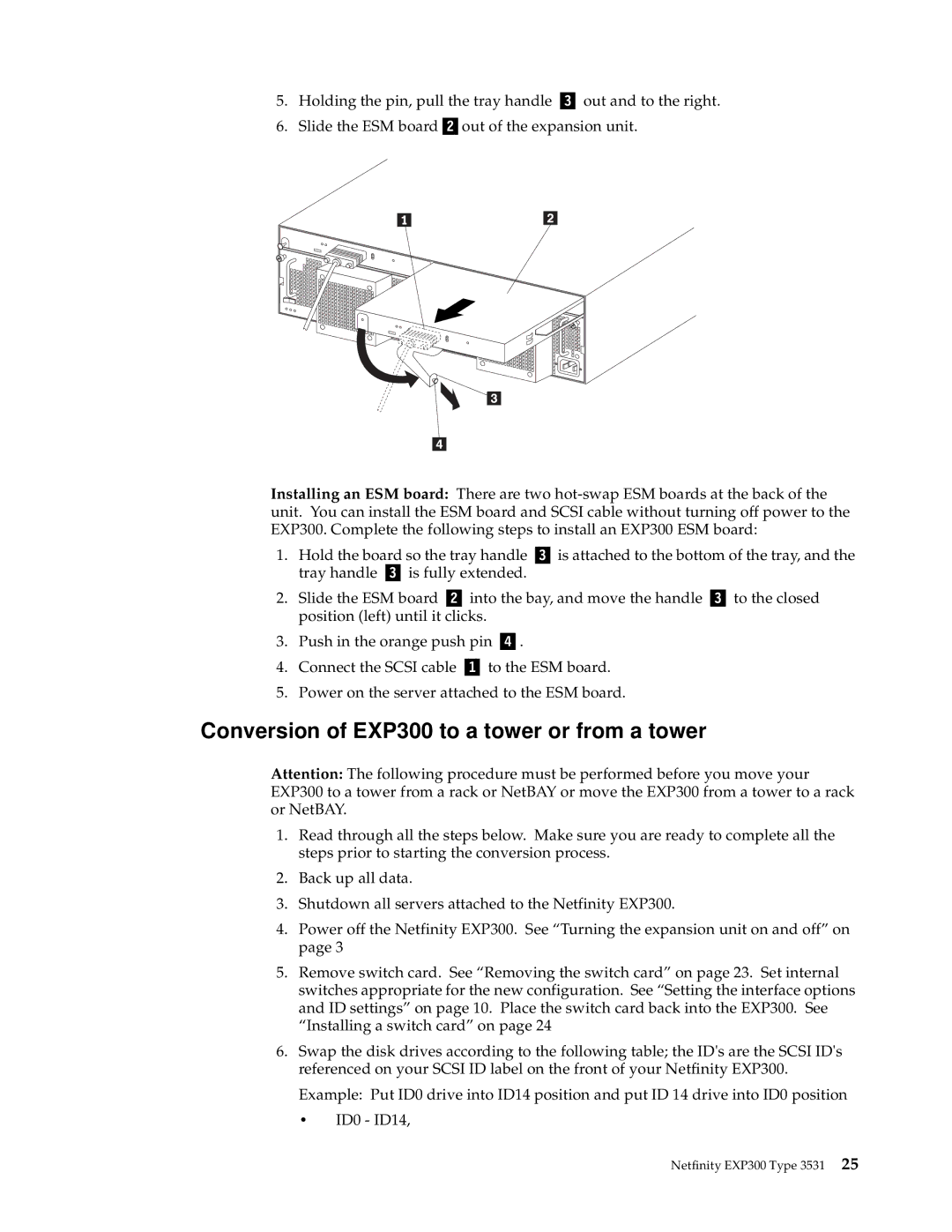 IBM 3531 manual Conversion of EXP300 to a tower or from a tower 