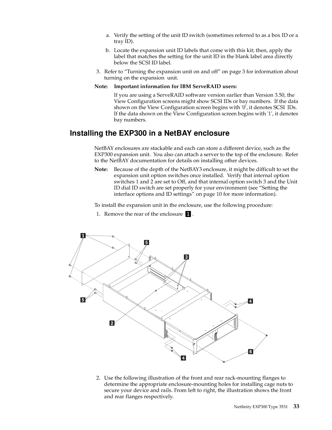 IBM 3531 manual Installing the EXP300 in a NetBAY enclosure 