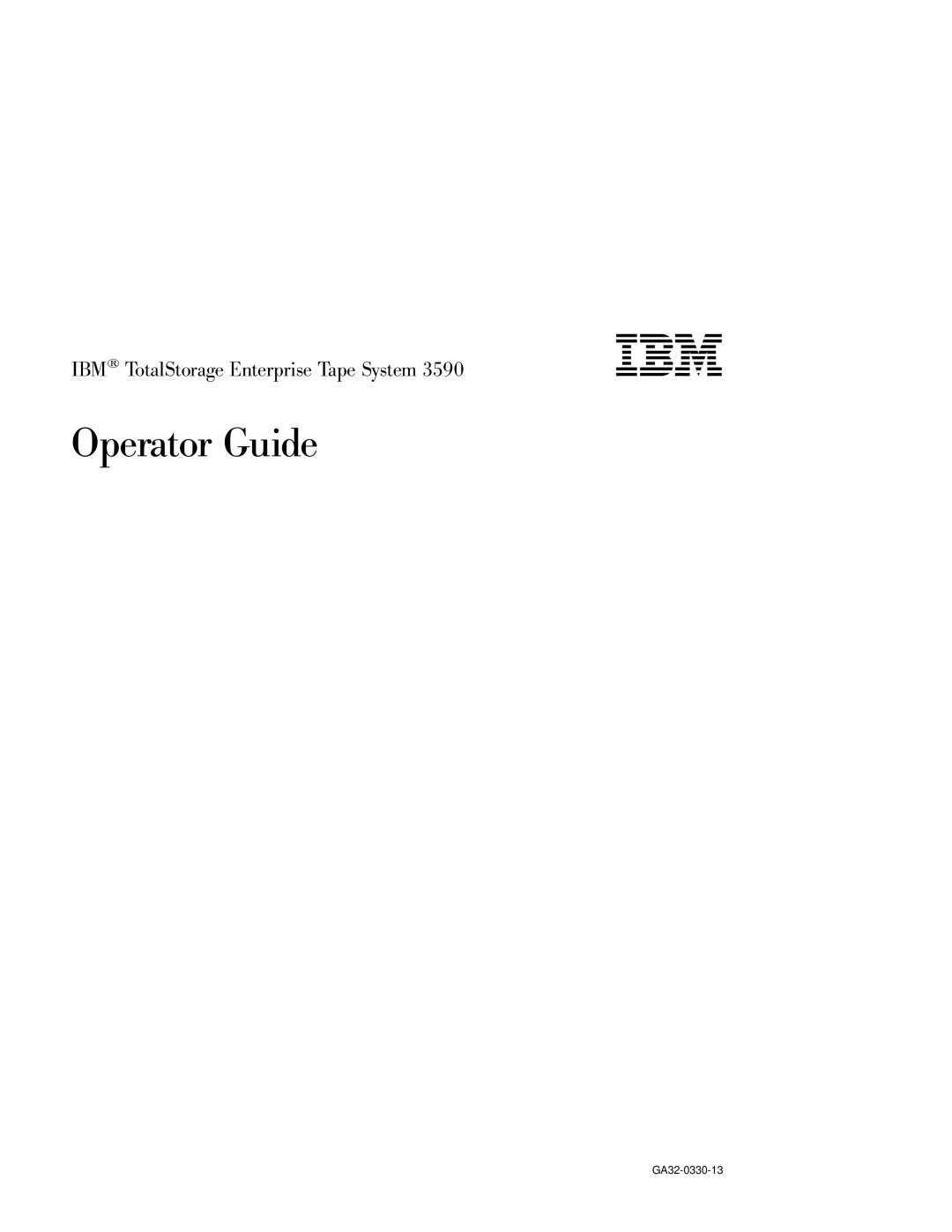 IBM 3590 manual Operator Guide 