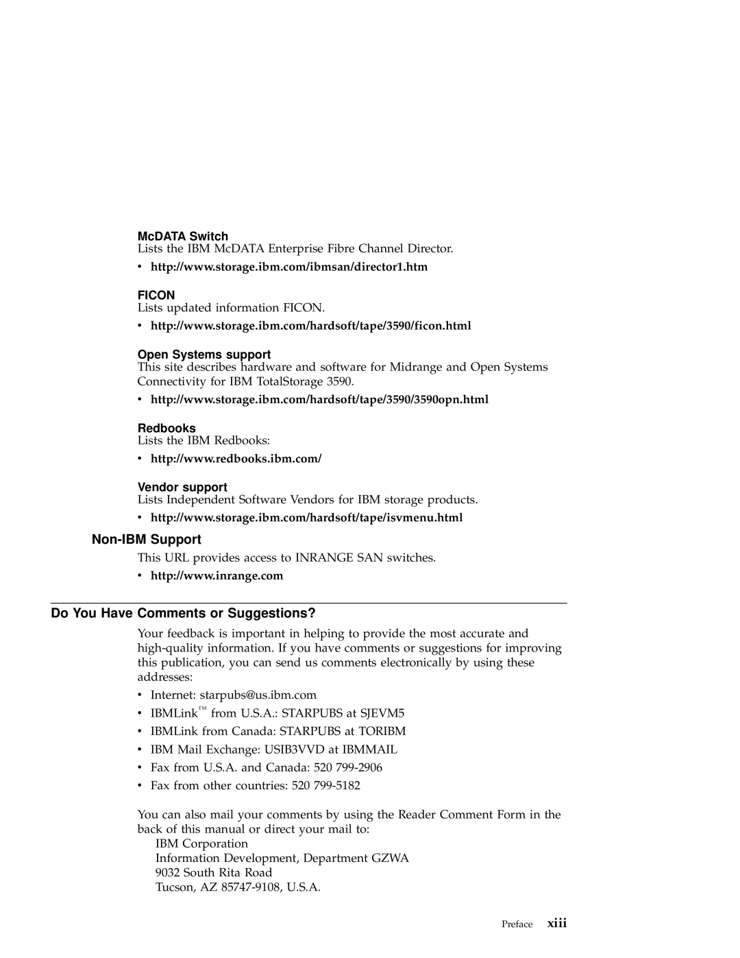 IBM 3590 manual Non-IBM Support, Do You Have Comments or Suggestions? 