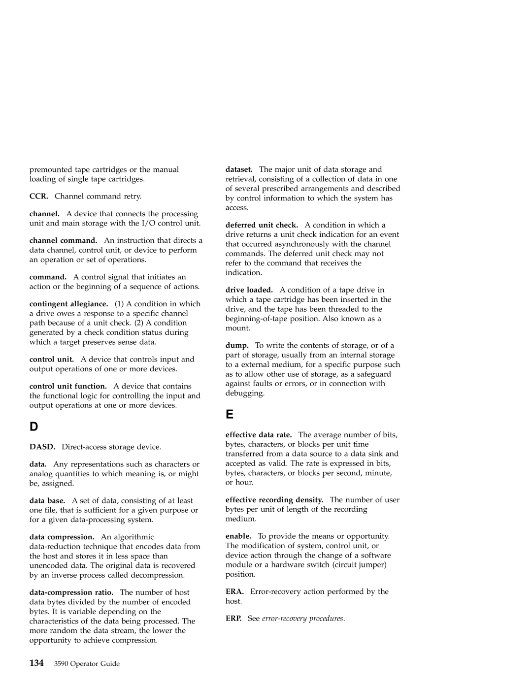 IBM 3590 manual ERP. See error-recovery procedures 