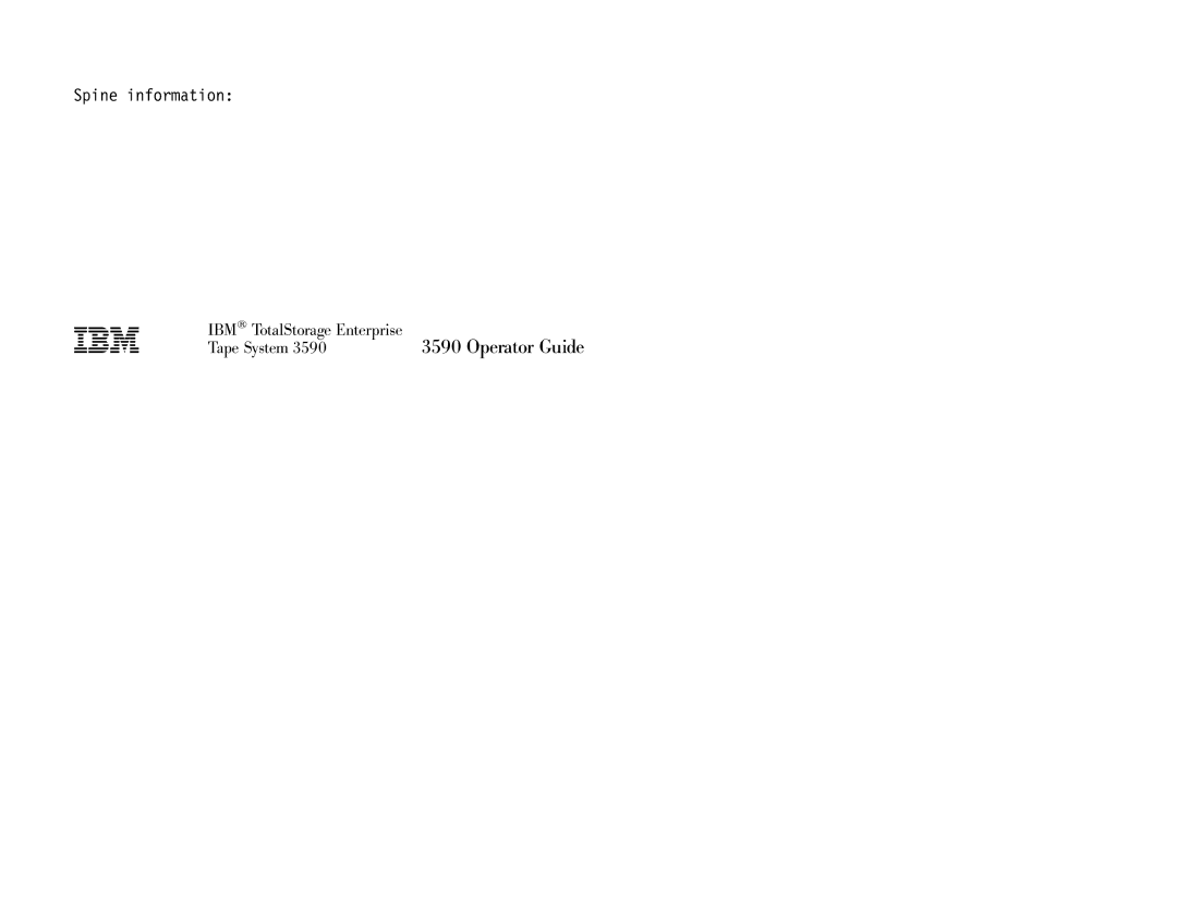 IBM 3590 manual Operator Guide 