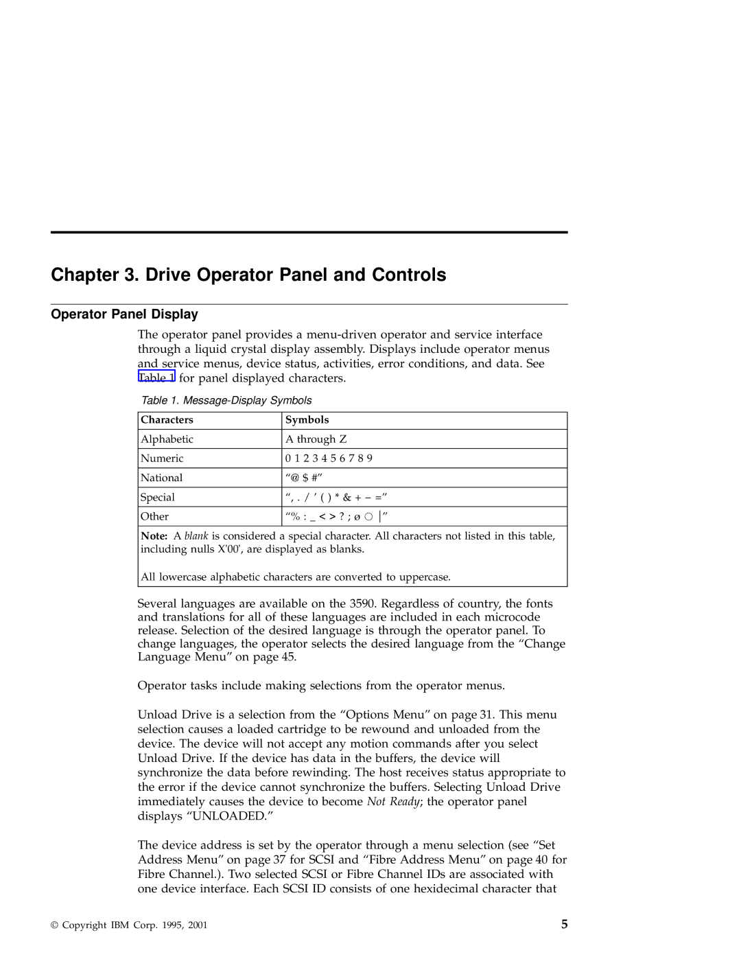 IBM 3590 manual Drive Operator Panel and Controls, Operator Panel Display 