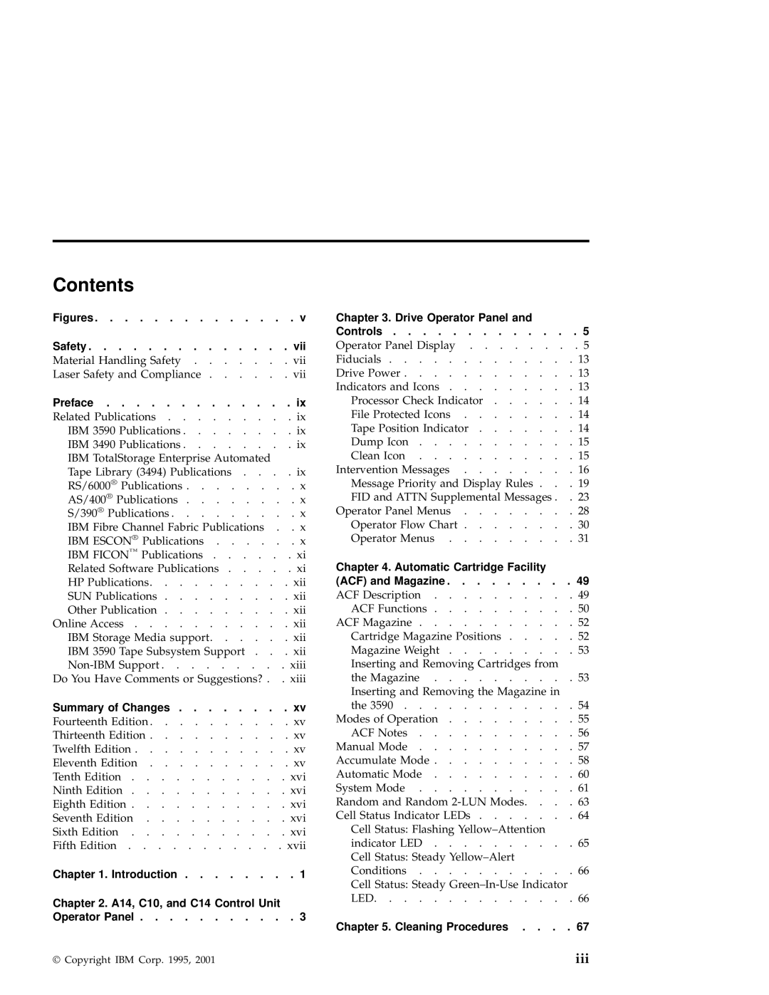 IBM 3590 manual Contents 