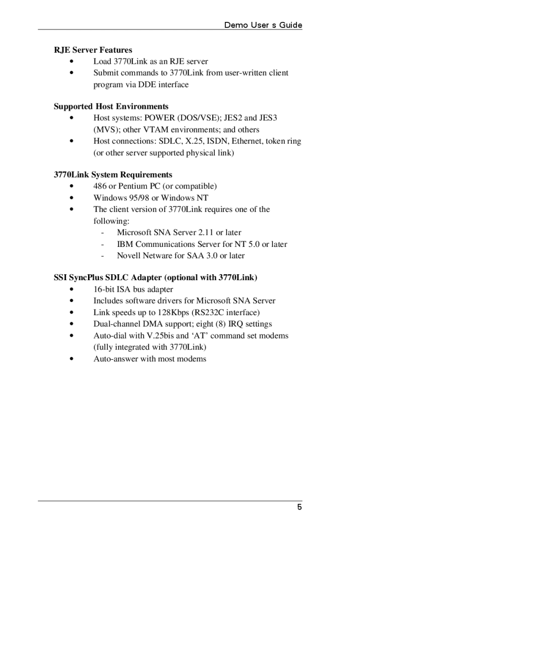 IBM 3770 manual RJE Server Features 