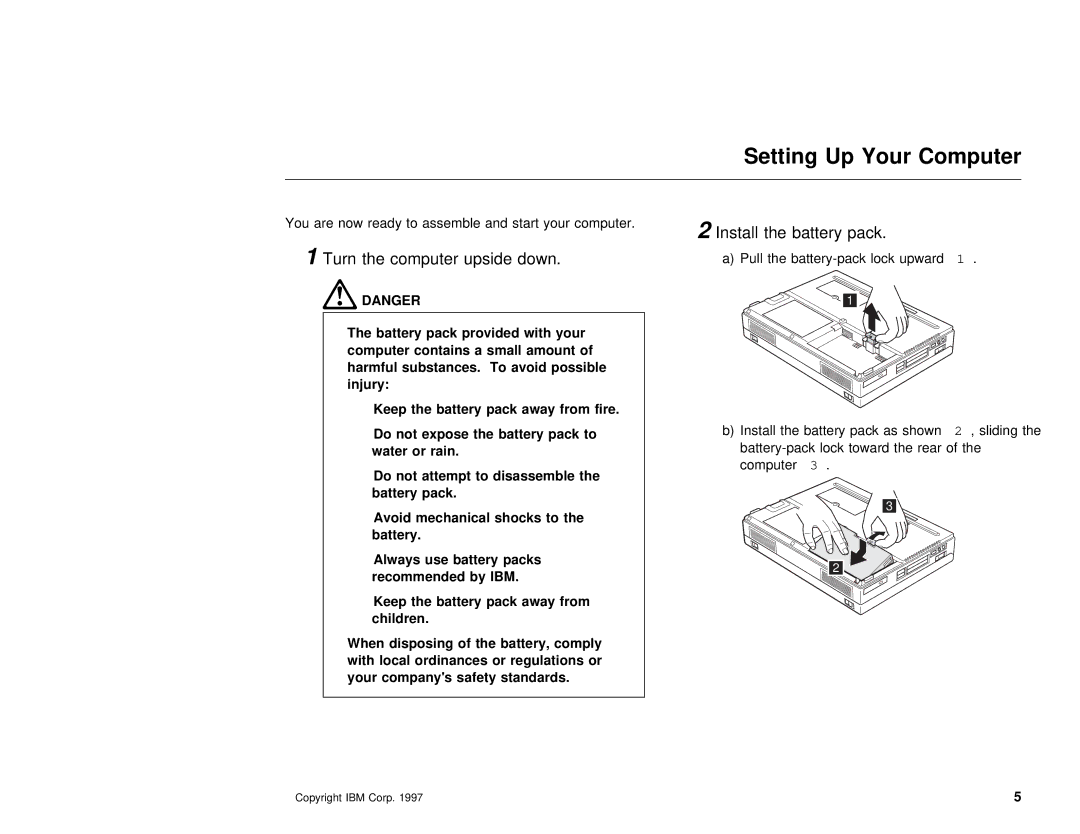 IBM 385XD, 380XD setup guide Setting Up Your Computer 