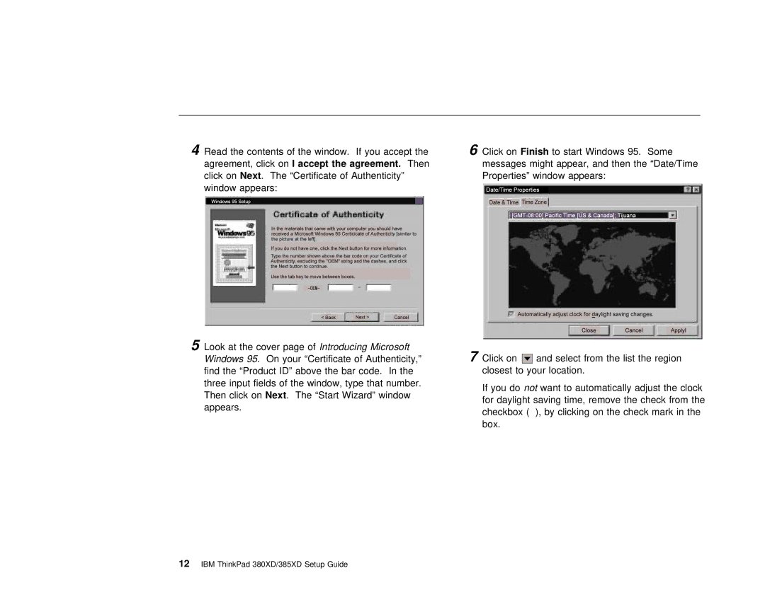 IBM 380XD, 385XD setup guide Microsoft 