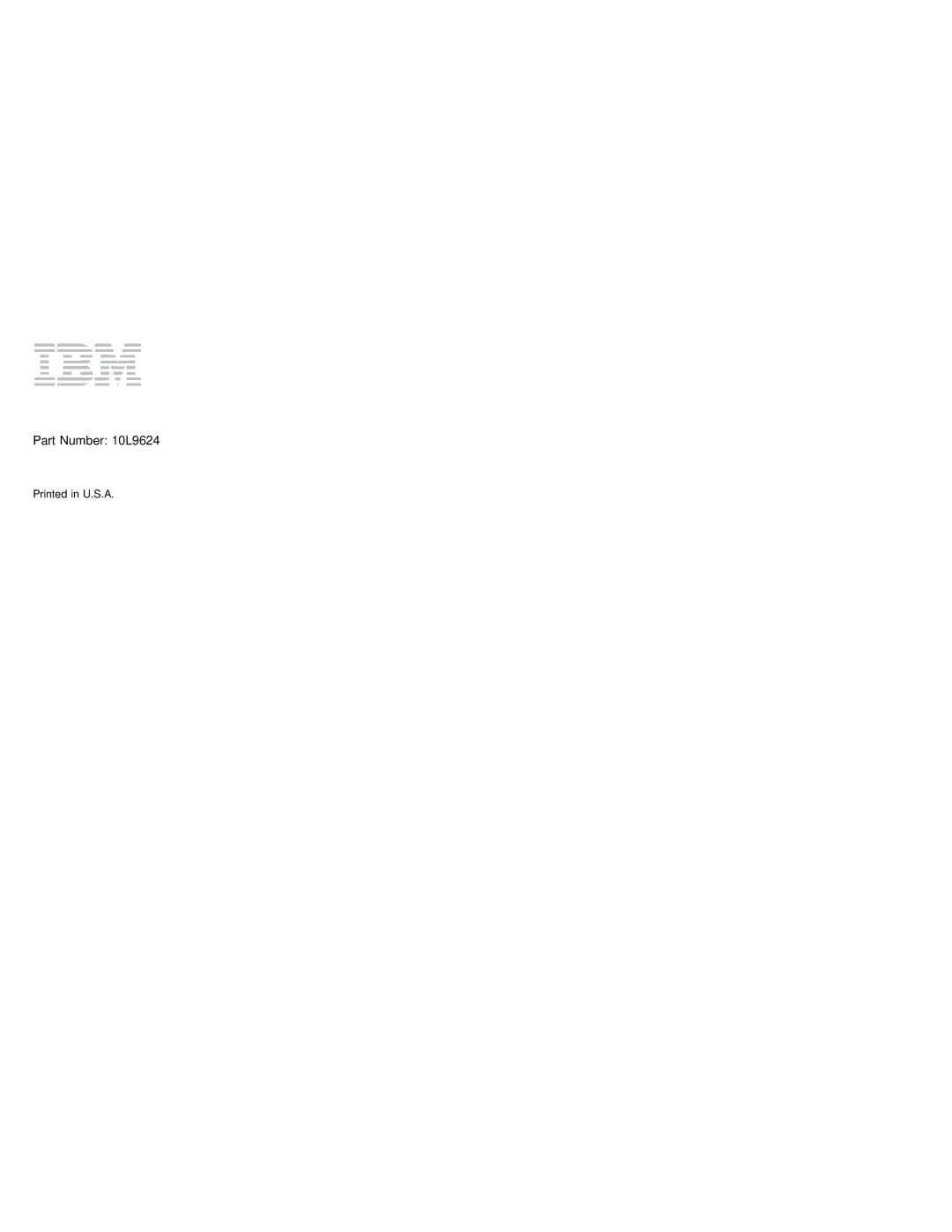 IBM 380Z manual Part Number 10L9624 