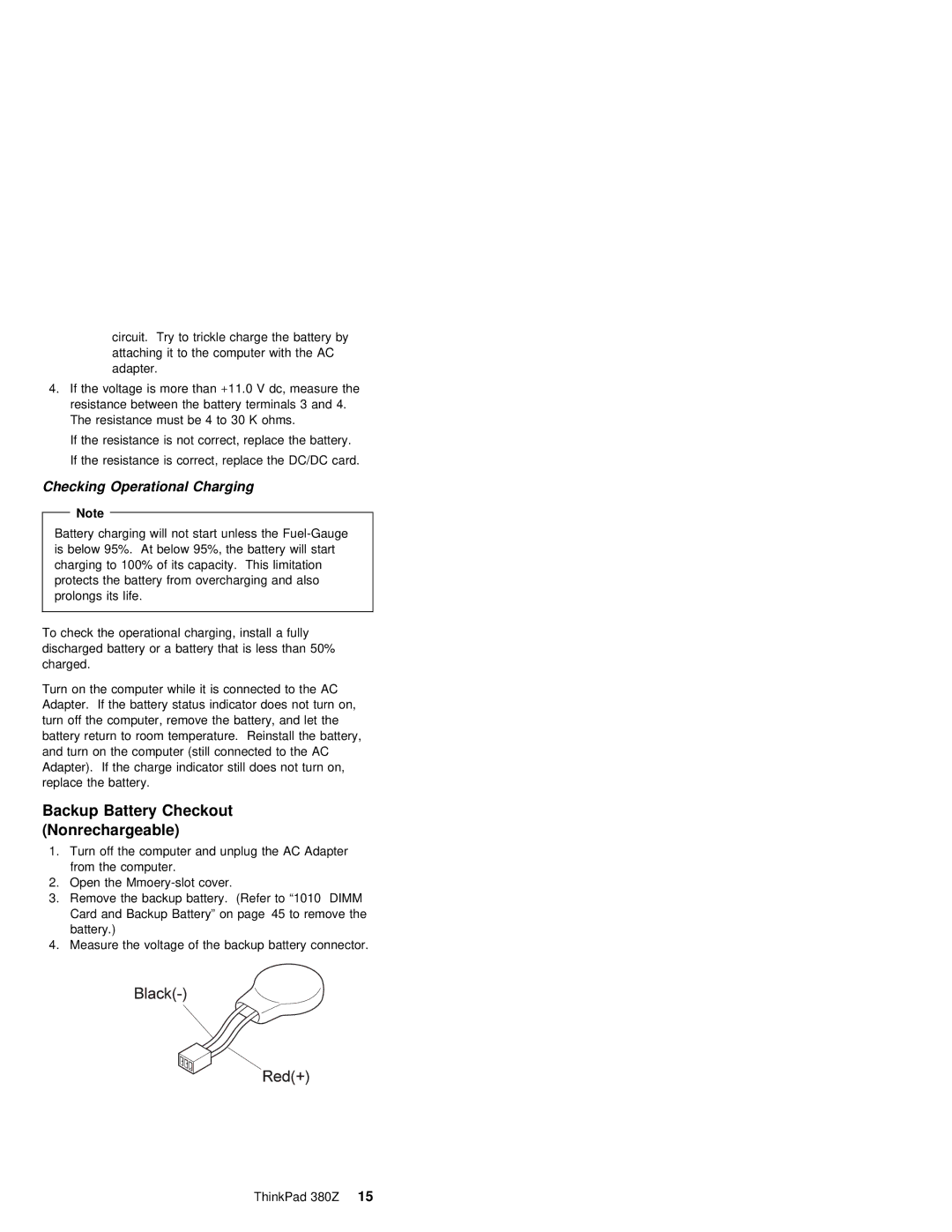 IBM 380Z manual Checking Operational Charging 