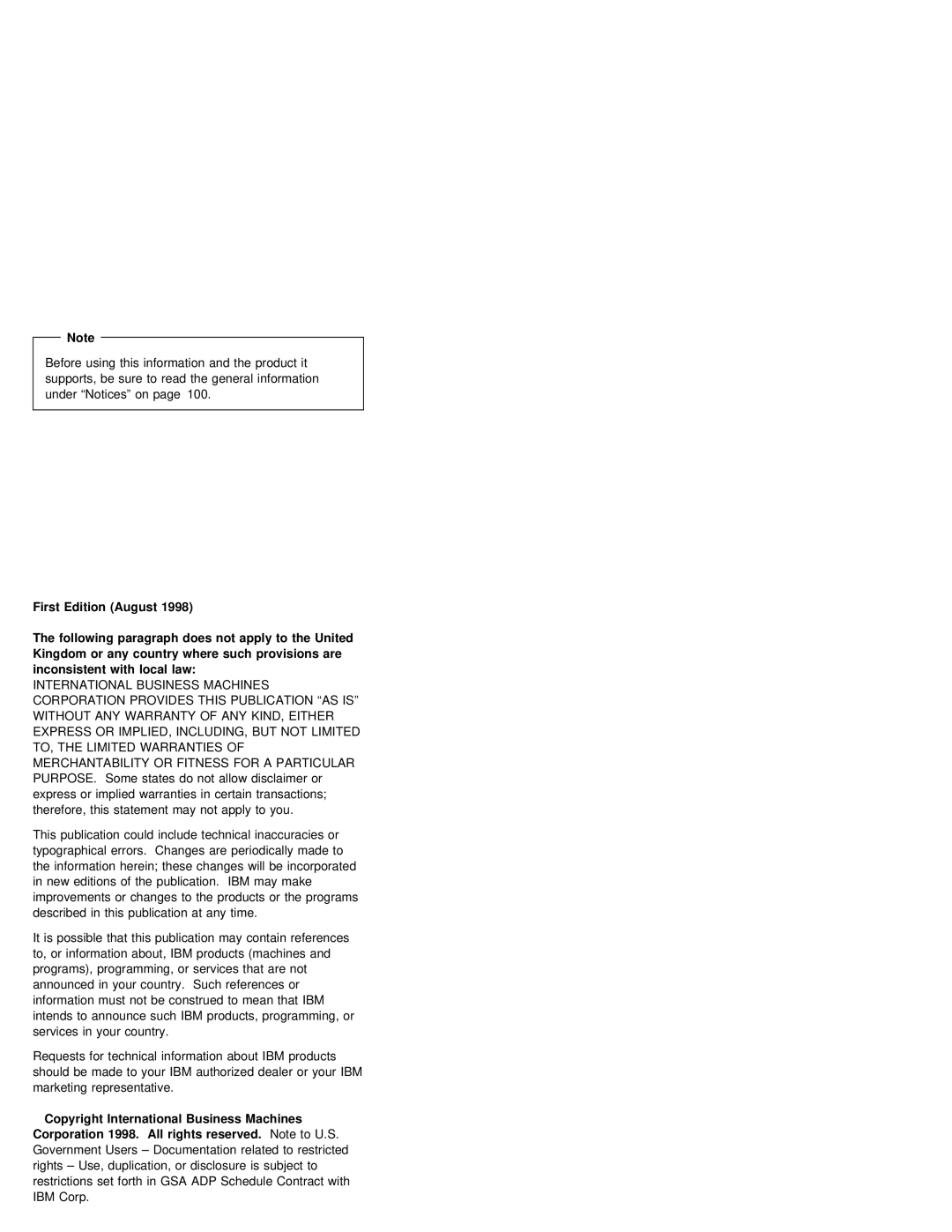 IBM 380Z manual First, 1998, Not Apply United, Where such provisions are, With, Law 