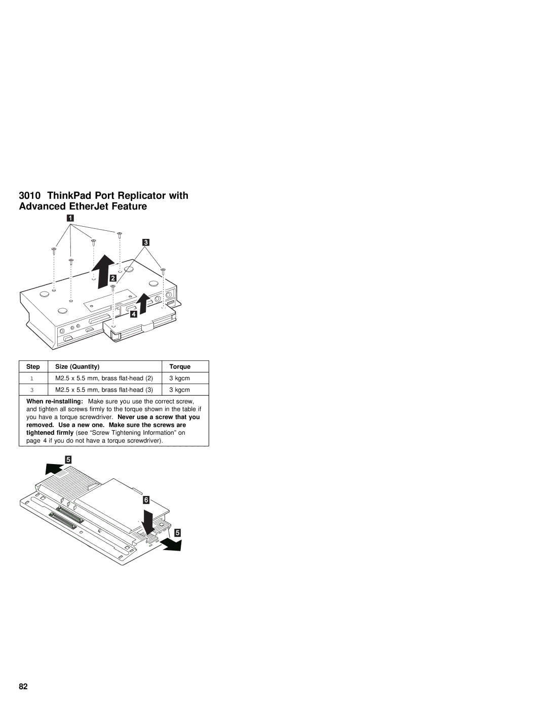 IBM 380Z ThinkPad Port Replicator with Advanced EtherJet Feature, You, Removed. Use a new one. Make sure the screws are 