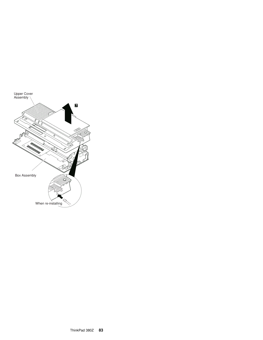 IBM 380Z manual Upper Cover Assembly Box Assembly When re-installing 