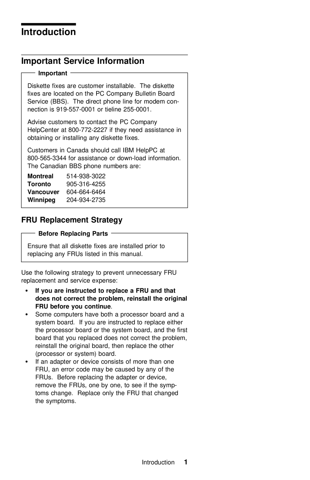 IBM 390E manual Important Service Information, Before Replacing Parts, You 