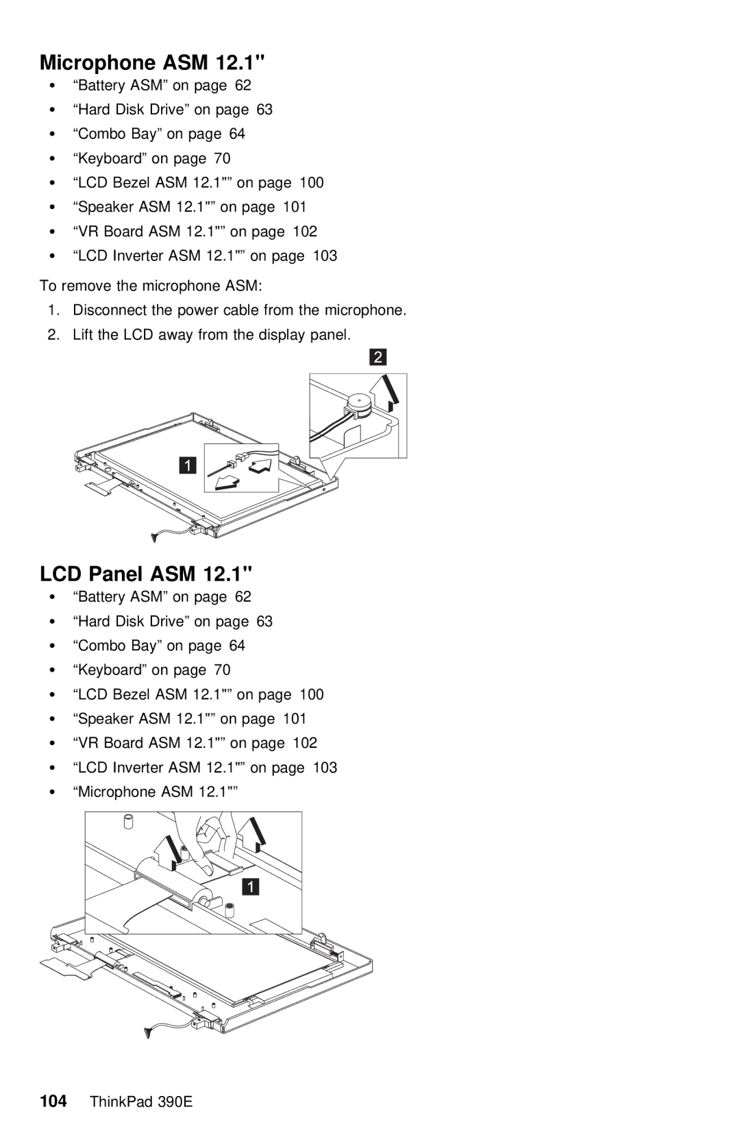 IBM 390E manual Battery ASM on Hard Disk Drive on Combo Bay on Keyboard on 