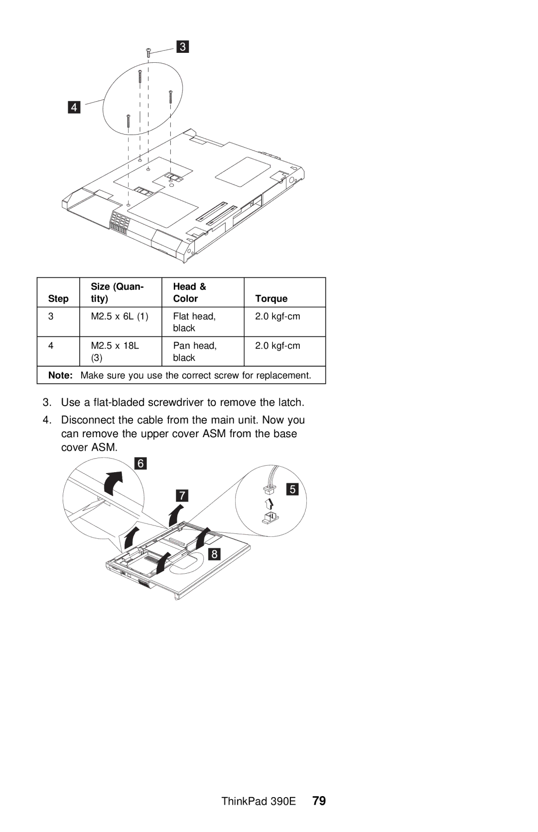 IBM manual From Base Cover ASM ThinkPad 390E 