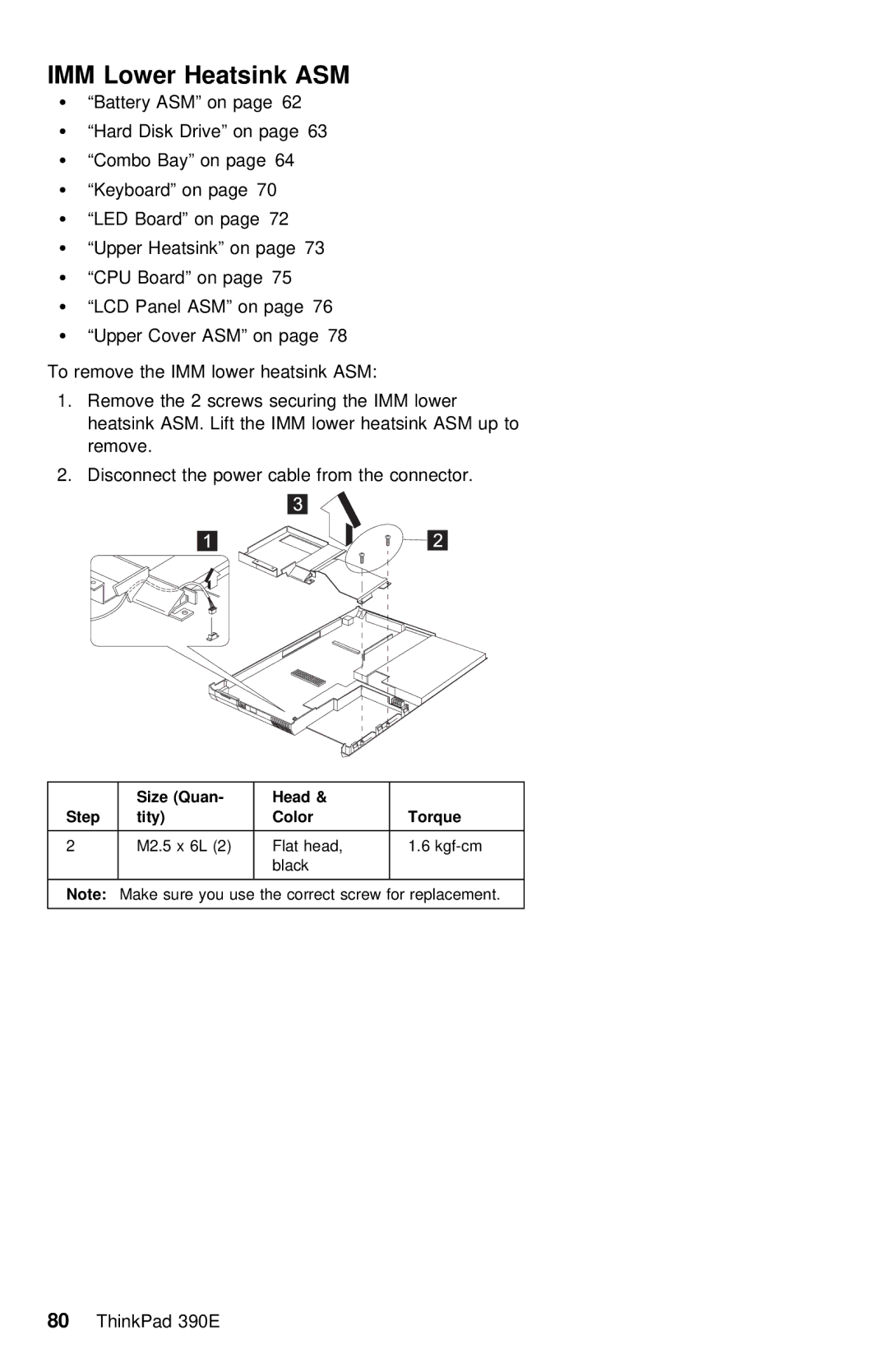 IBM 390E manual Heatsink, Head Step Tity 