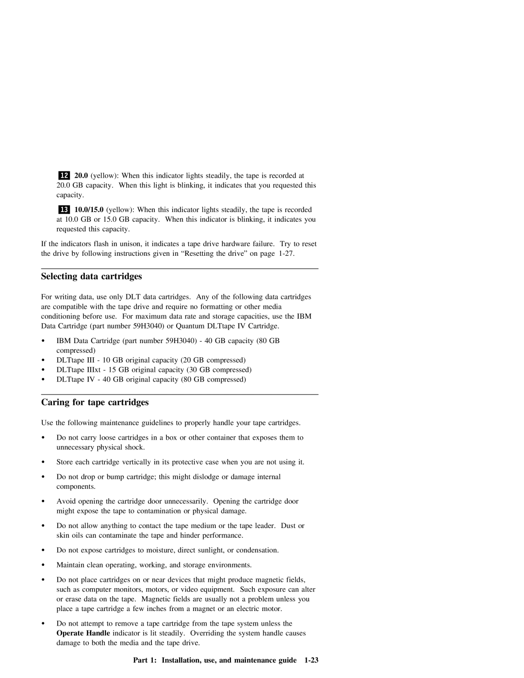 IBM 40/80 GB DLT manual Part Installation, Exposes, System handle 