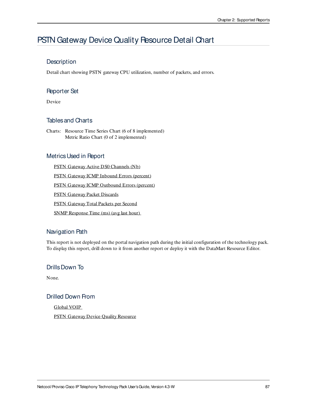 IBM 4.3-W manual Pstn Gateway Device Quality Resource Detail Chart, Global Voip Pstn Gateway Device Quality Resource 