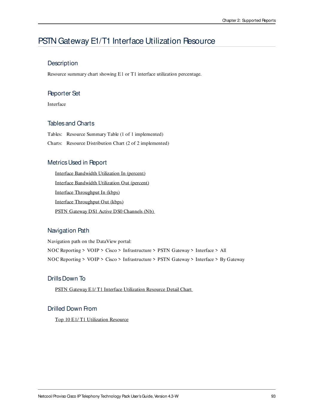 IBM 4.3-W manual Pstn Gateway E1/T1 Interface Utilization Resource 