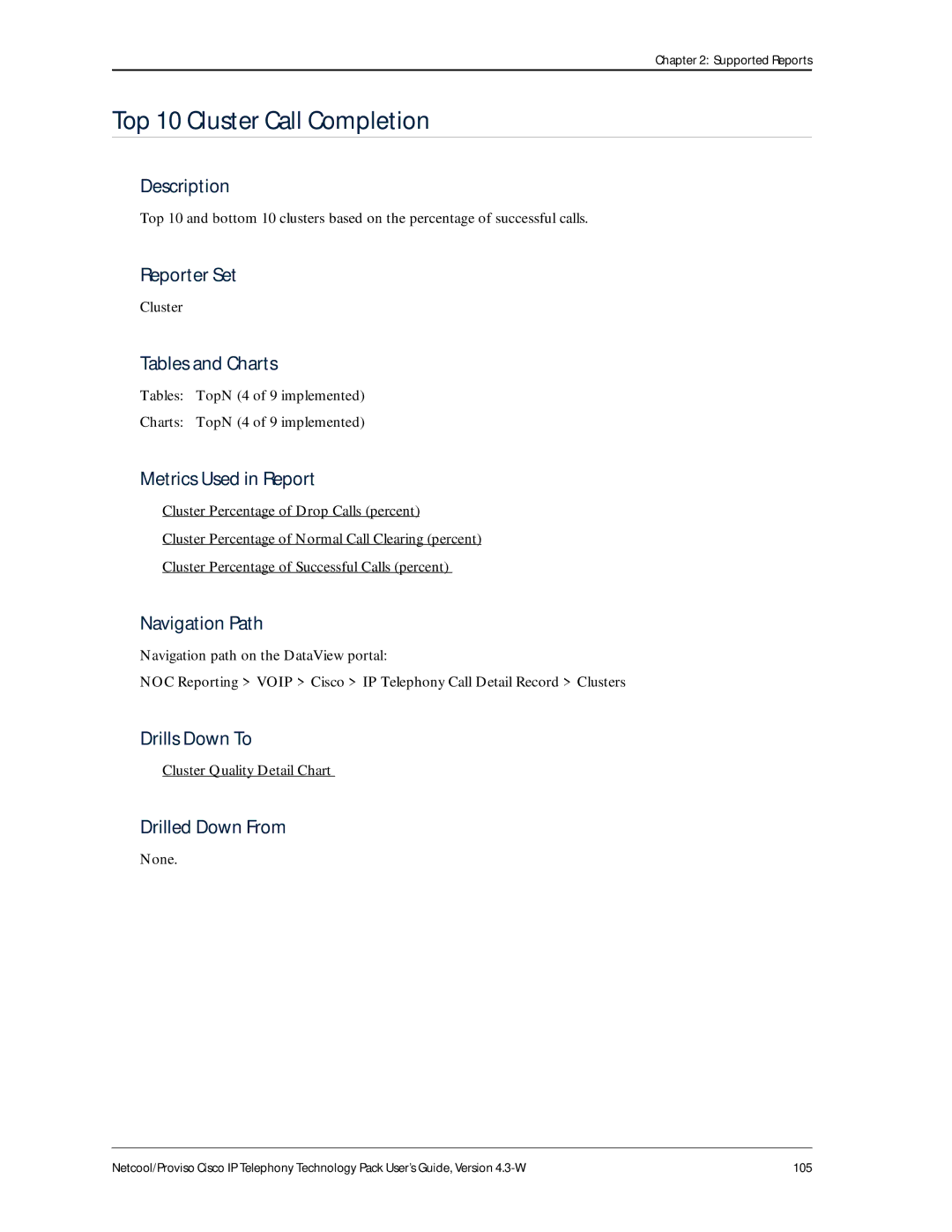 IBM 4.3-W manual Top 10 Cluster Call Completion 