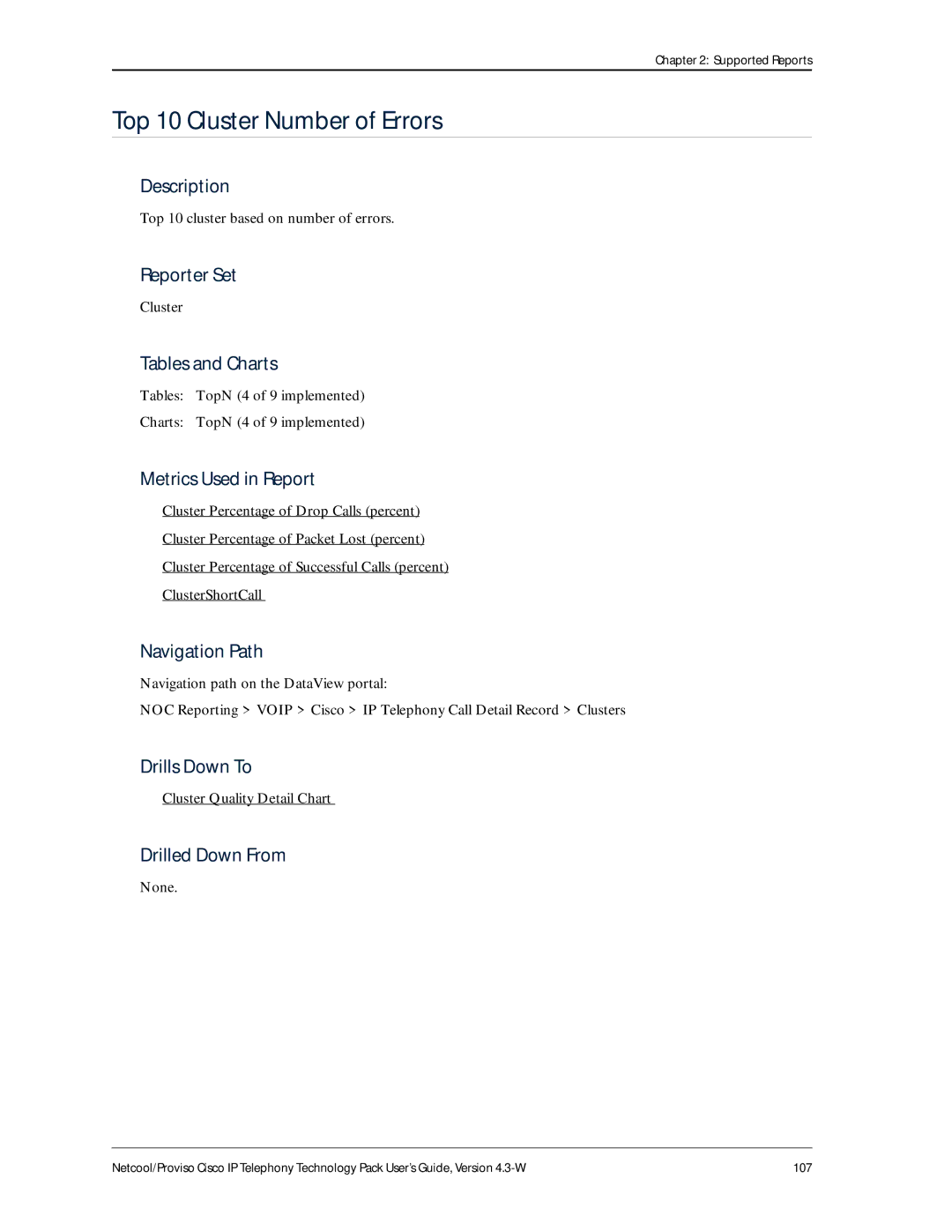 IBM 4.3-W manual Top 10 Cluster Number of Errors, Top 10 cluster based on number of errors 