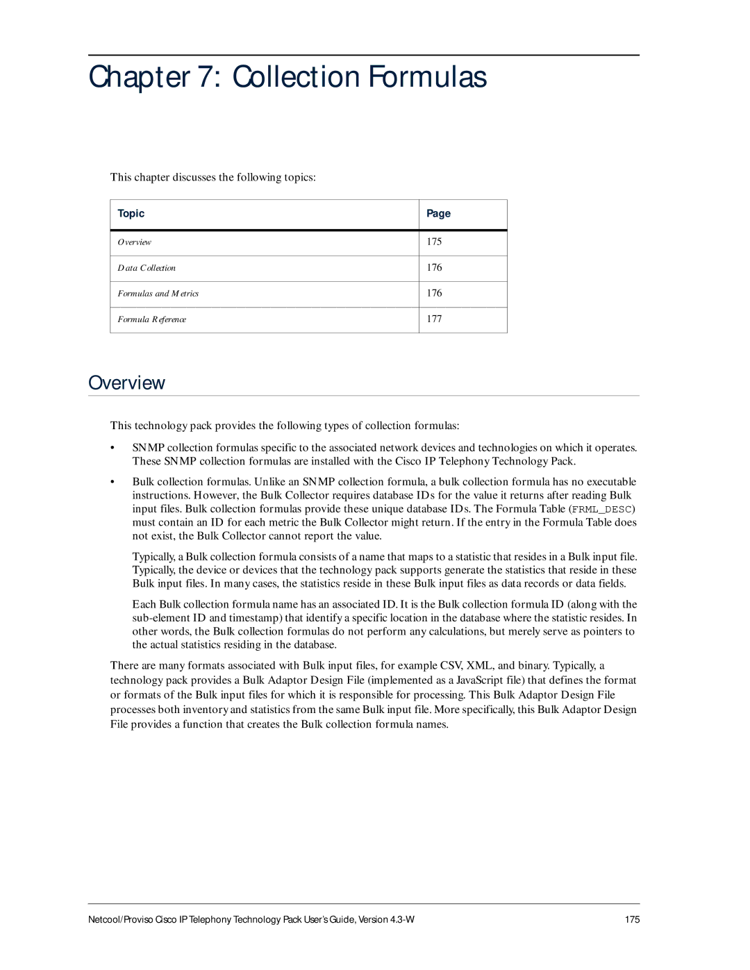 IBM 4.3-W manual Collection Formulas 