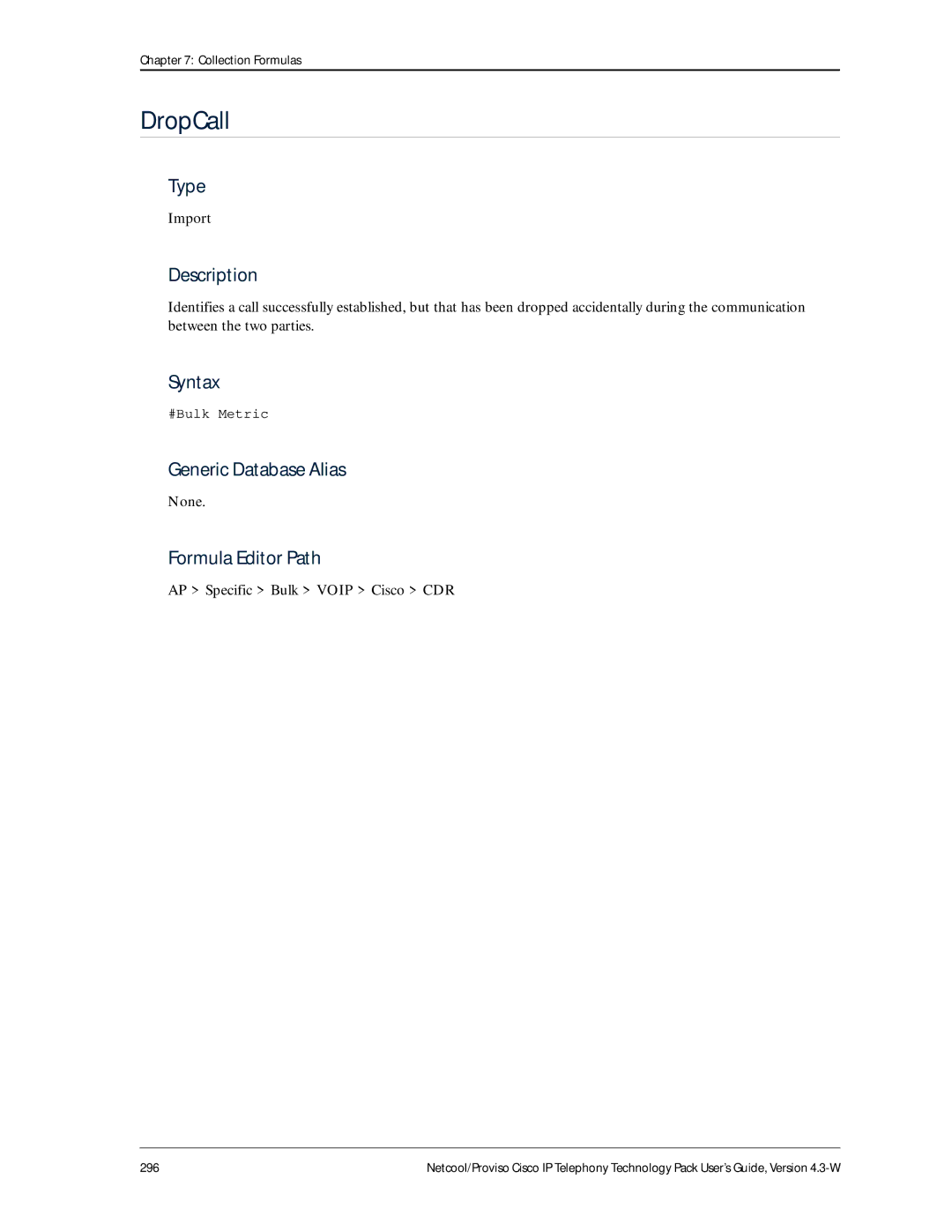 IBM 4.3-W manual DropCall, AP Specific Bulk Voip Cisco CDR 
