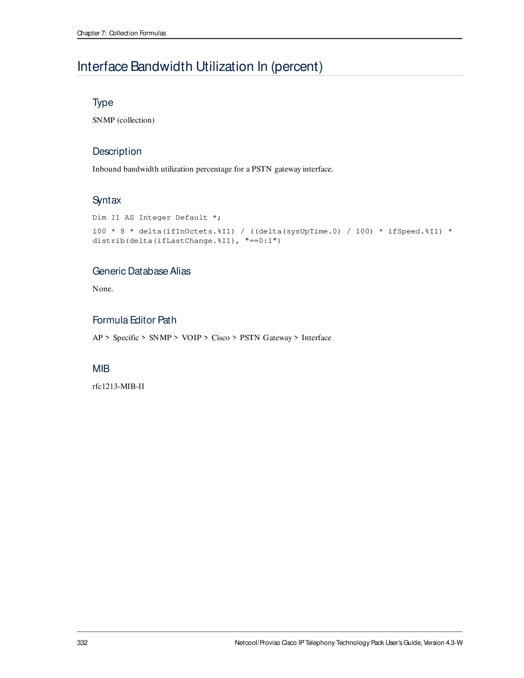 IBM 4.3-W manual Interface Bandwidth Utilization In percent 