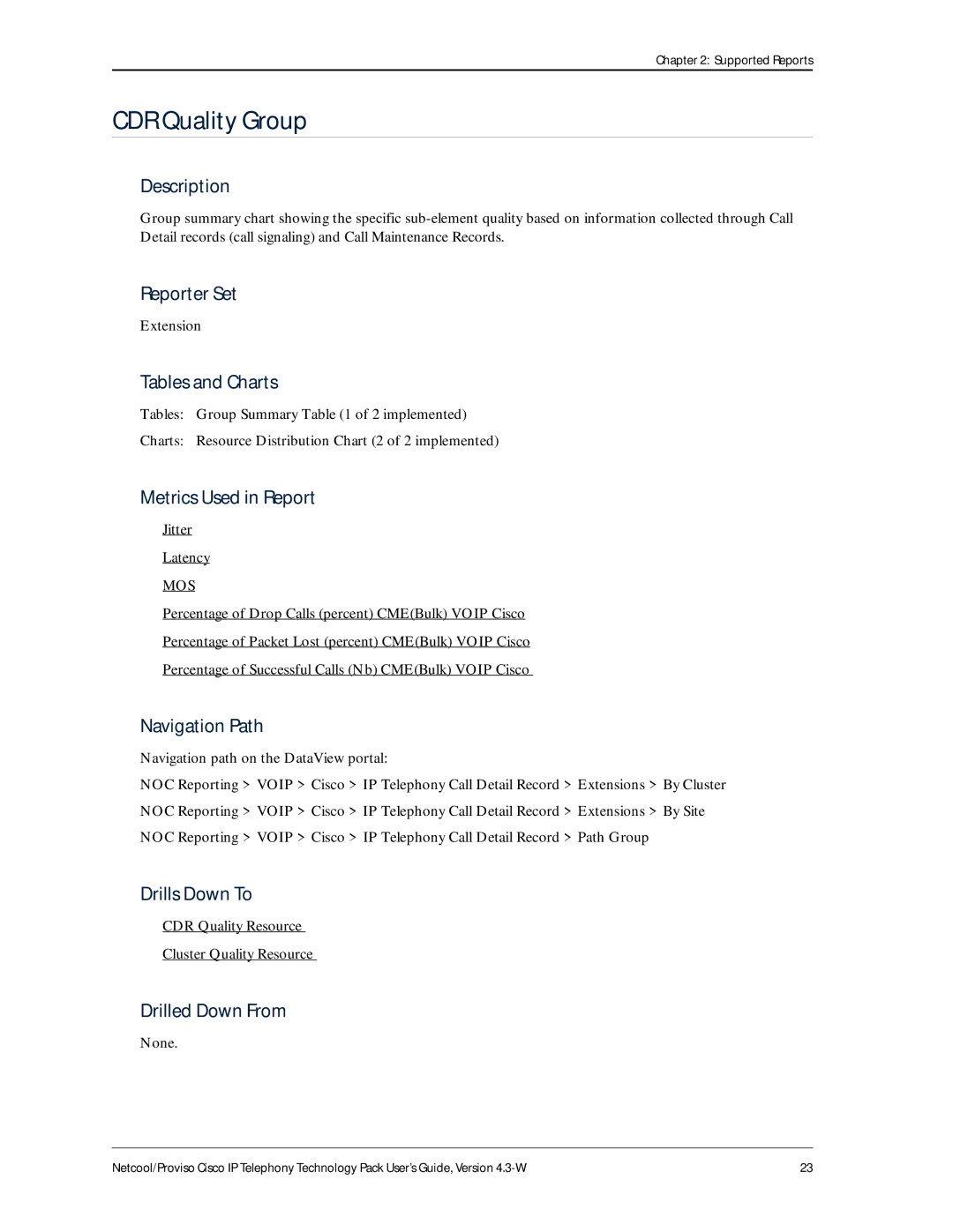 IBM 4.3-W manual CDR Quality Group, CDR Quality Resource Cluster Quality Resource 