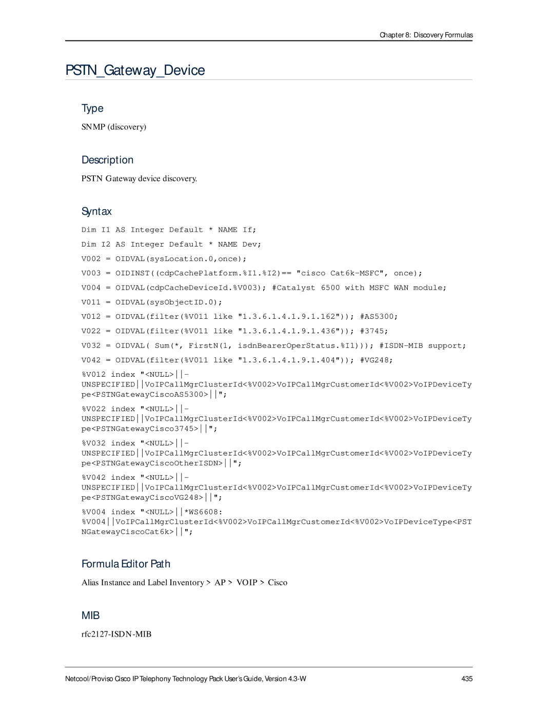 IBM 4.3-W manual PSTNGatewayDevice, Pstn Gateway device discovery 