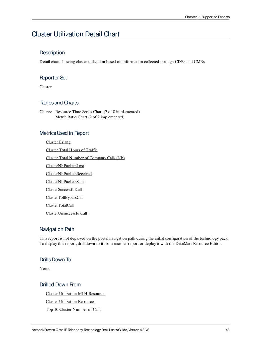 IBM 4.3-W manual Cluster Utilization Detail Chart, None 