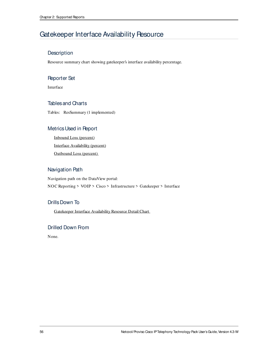 IBM 4.3-W manual Gatekeeper Interface Availability Resource, Tables ResSummary 1 implemented 