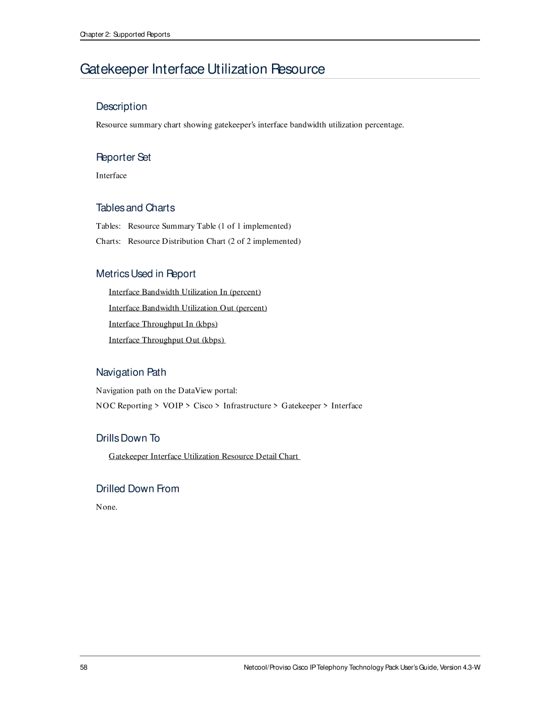 IBM 4.3-W manual Gatekeeper Interface Utilization Resource Detail Chart 