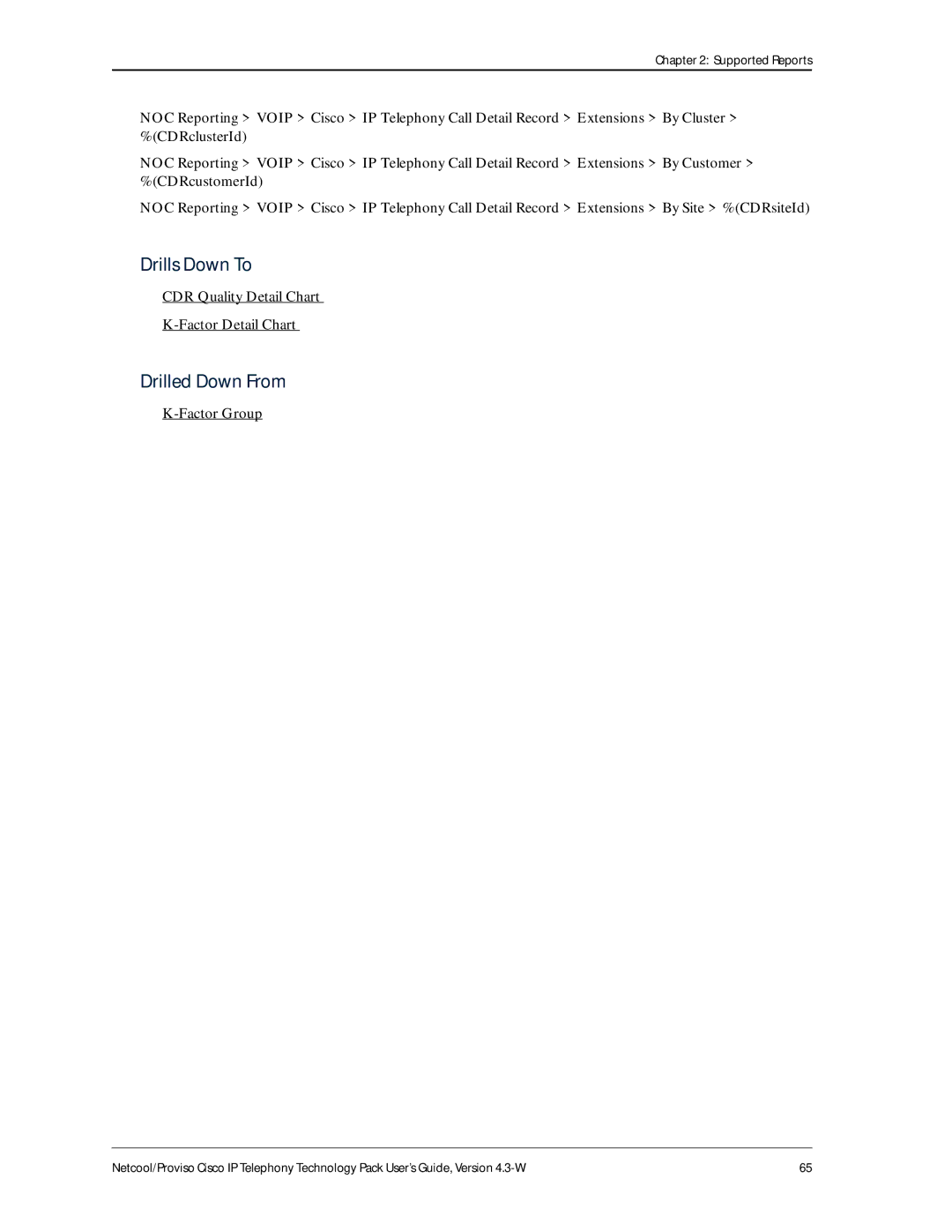 IBM 4.3-W manual CDR Quality Detail Chart Factor Detail Chart, Factor Group 