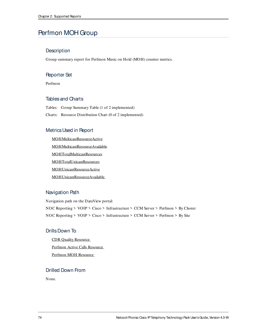 IBM 4.3-W manual Perfmon MOH Group 