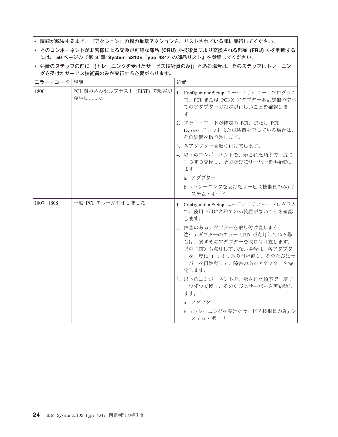 IBM 4347 manual 1806, 1807 