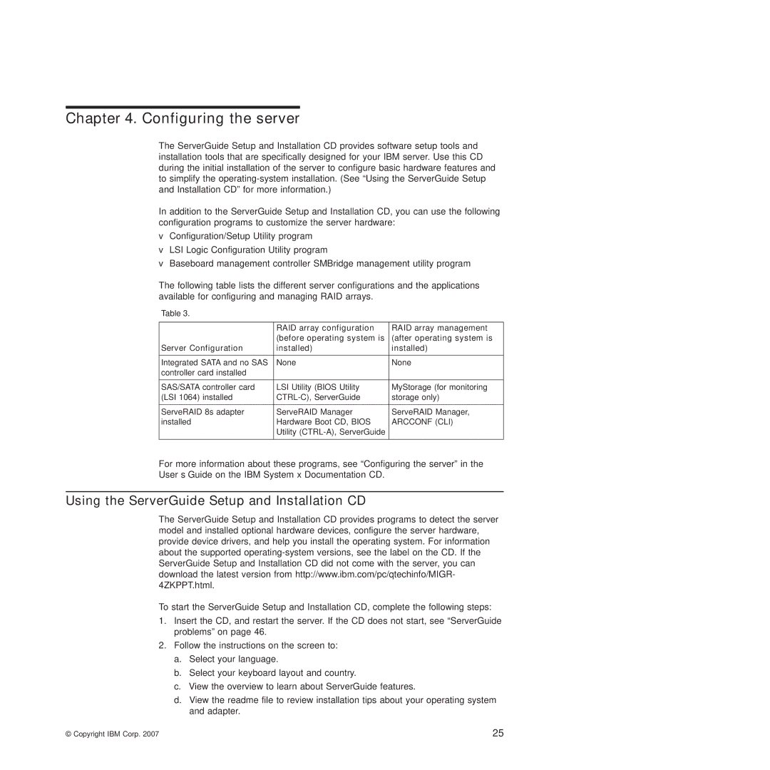 IBM 4364, 4365 manual Configuring the server, Using the ServerGuide Setup and Installation CD 