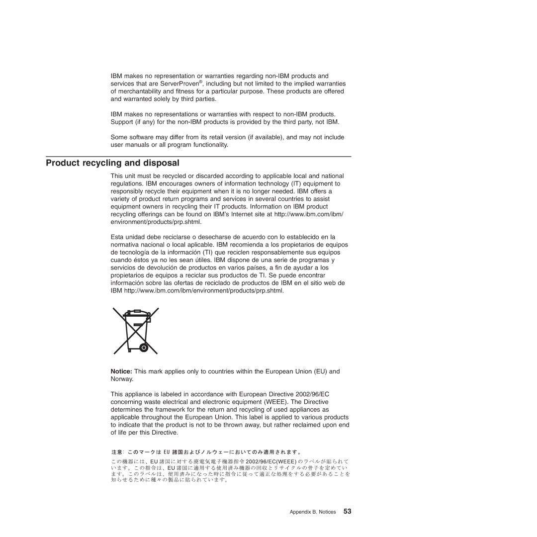 IBM 4364, 4365 manual Product recycling and disposal 