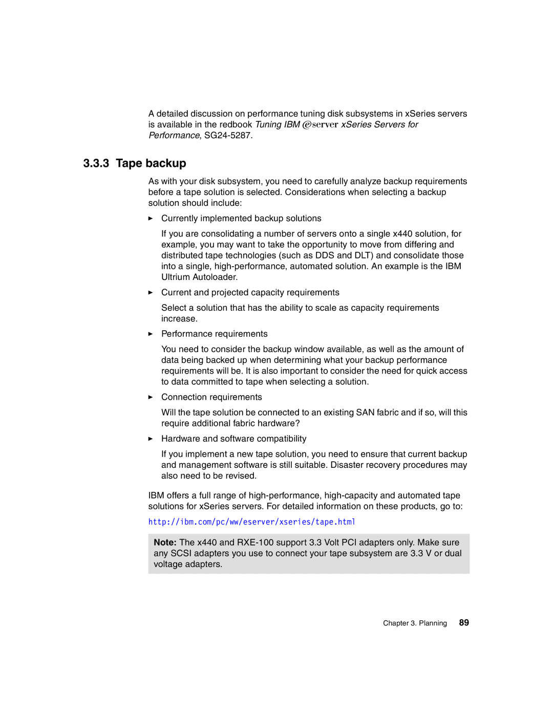 IBM 440 manual Tape backup 