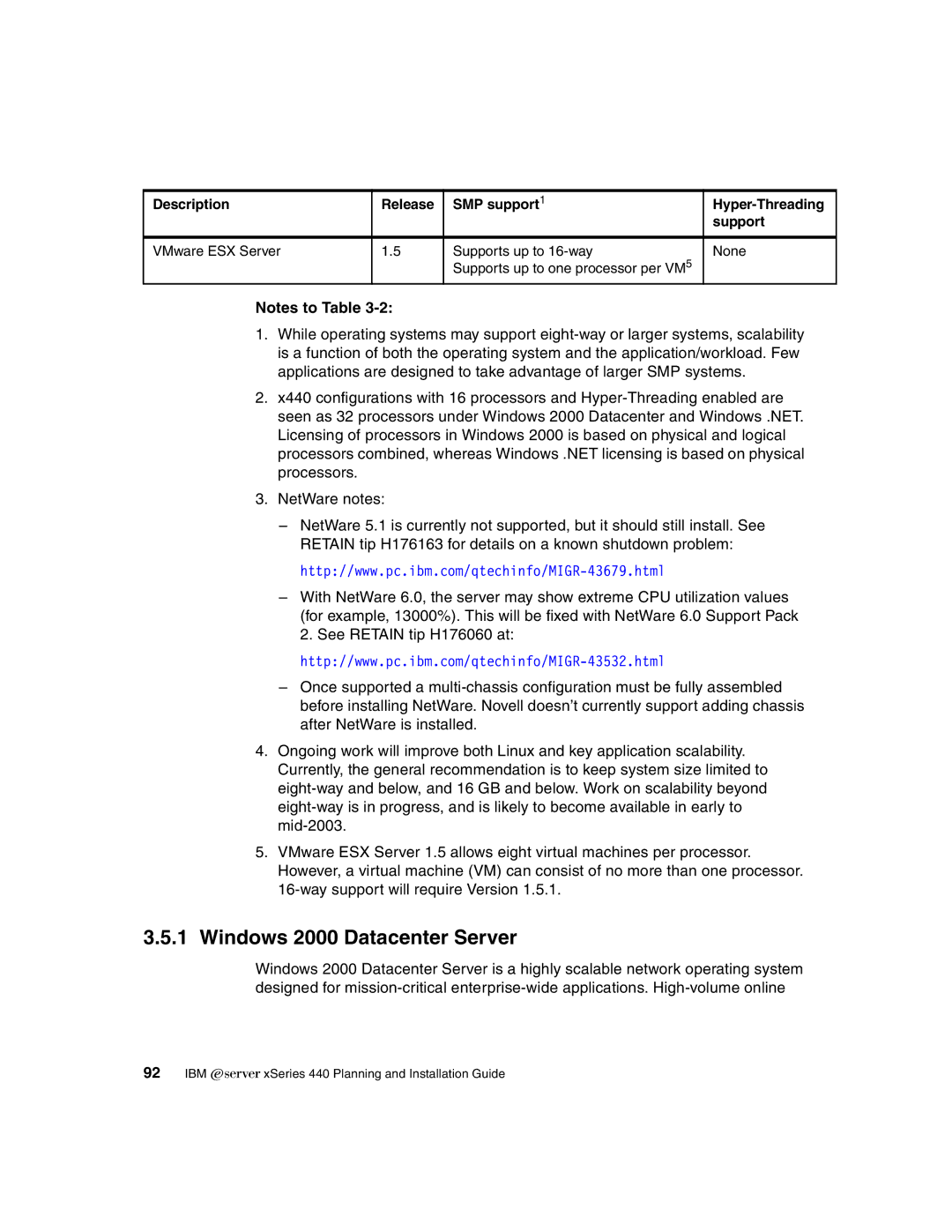 IBM 440 manual Windows 2000 Datacenter Server 