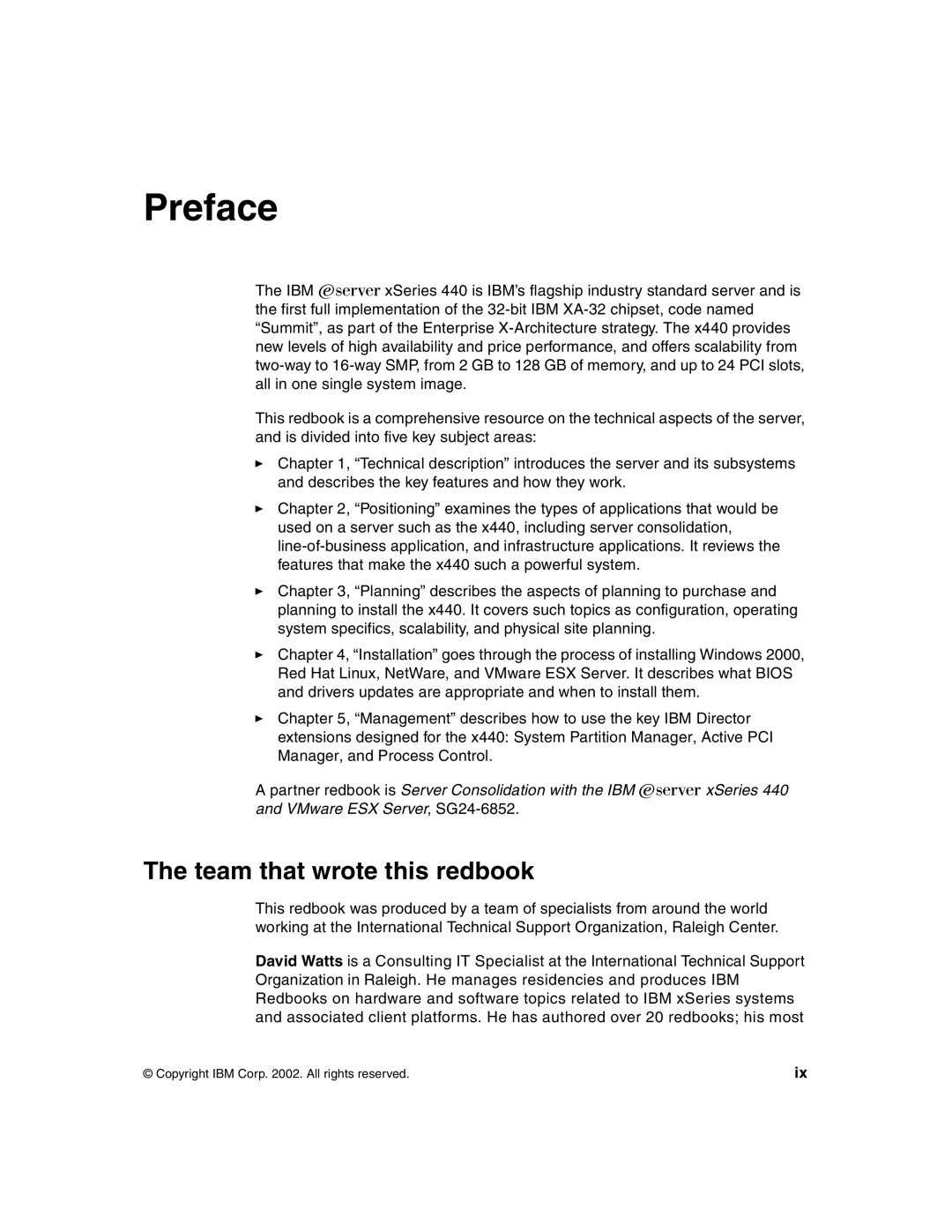 IBM 440 manual Preface, Team that wrote this redbook 