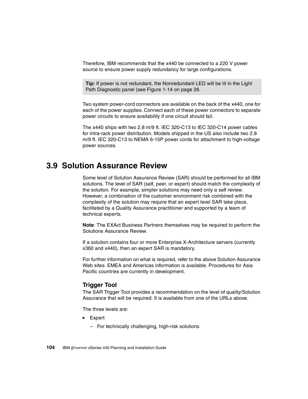 IBM 440 manual Solution Assurance Review, Trigger Tool 