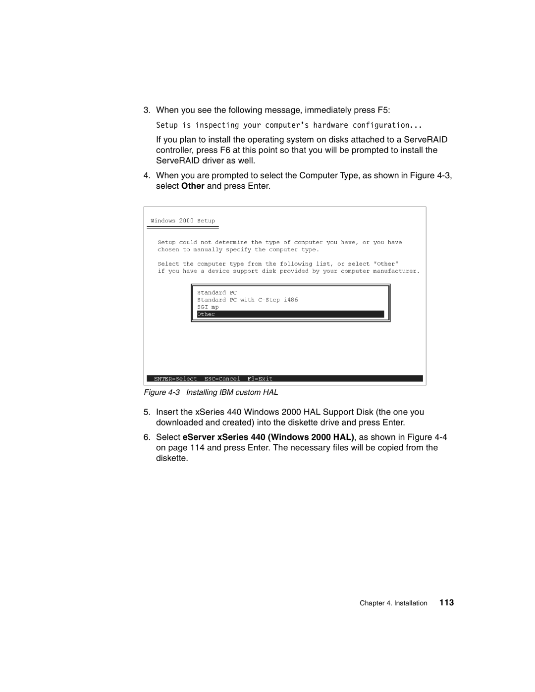 IBM 440 manual When you see the following message, immediately press F5 